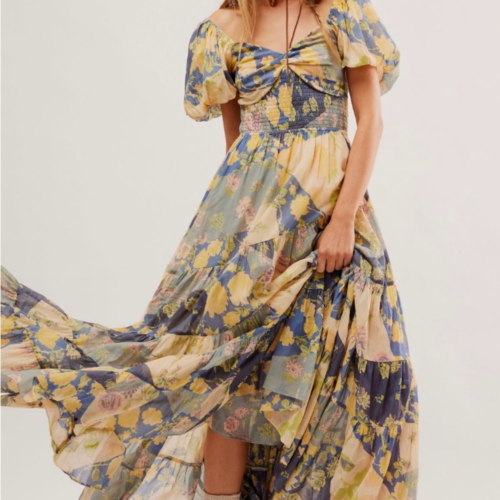 Free People Sun-drenched Short Sleeve Maxi